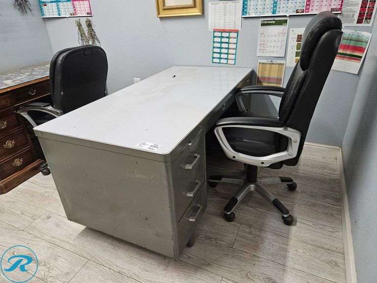 Metal Desk with Office Chair - Roller Auctions