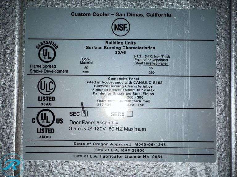 Walk-in Refrigeration Unit with Compressor and Condenser, 108”W x 150”L x 120”H - Roller Auctions