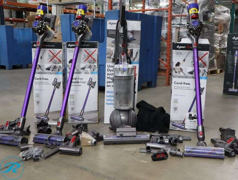 (1) Dyson Ball Animal 3+ Upright Vacuum - Heavily Used/Tested Works, (3) Dyson V8 Animal Plus Cordless Stick Vacuum -(2) Heavily Used/Turn on/Does not Hold Charge or Suctionn (1) Heavily Used/Does Not Hold Charge - Roller Auctions