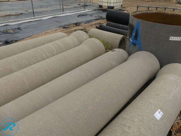 (9) Concrete Pipes, 8′ x 12″ - Roller Auctions
