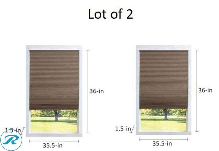 (4) New- (2) Allen & Roth 35.5 x 36" Linen Room Darkening Blackout Cordless Cellular Shades (2) Allen & Roth 45.5" x 48" Linen Room Darkening Blackout Cordless Cellular Shades - Roller Auctions