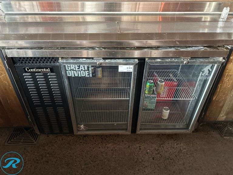 Continental Refrigerator Model BBC59-GD 2-Door Back Bar Display Cooler - Roller Auctions