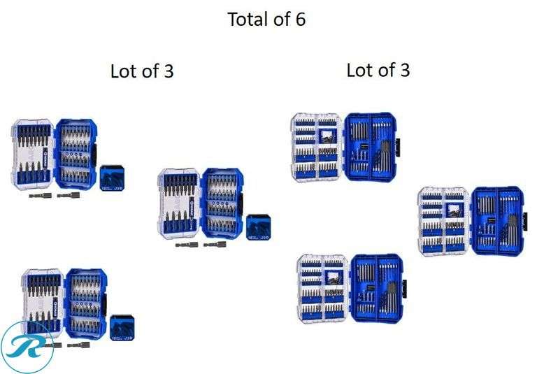 (6) New- (3) Kobalt Screwdriver bit set 65 pc (3) Kobalt Screwdriver bit set 106 pc - Roller Auctions