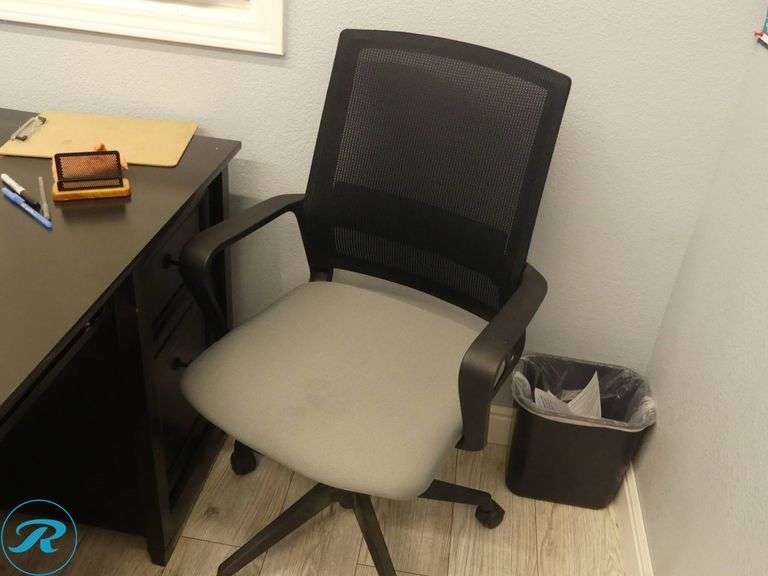 Double Pedestal Desk With Office Chair and Bookcase - Roller Auctions