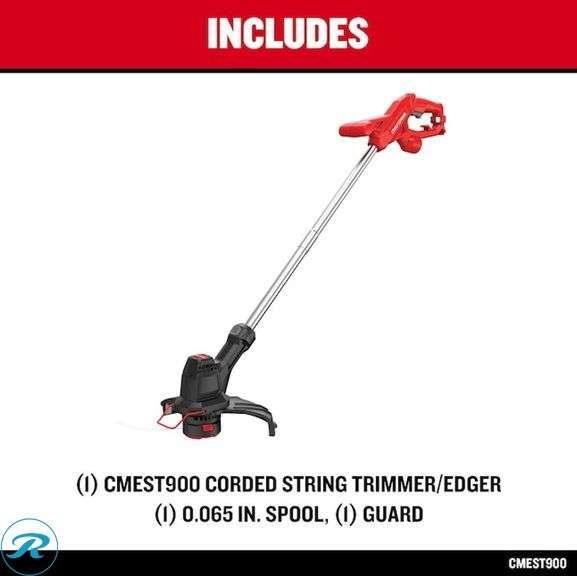 (1) new- CRAFTSMAN 12-in Straight Shaft Corded Electric String Trimmer (box has minor damage but product is perfect see photos) - Roller Auctions