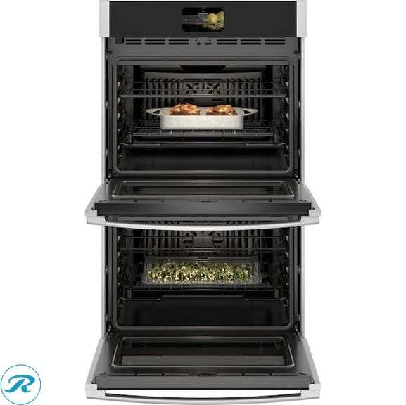 (1) New Open Box- GE Profile 30 inch Smart Compatible Double Electric Wall Oven with Air Fry Self + Steam Cleaning ( Stainless Steel ) - Roller Auctions