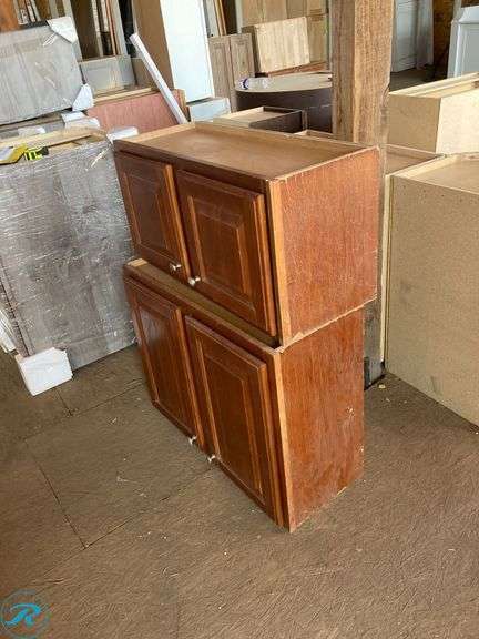 (2) Cabinets (1) wall cabinet 30" x 15" x 12" (has some stains and minor damage (1) wall 30" x 24" x 12 (has some minor damage and Stains SEE PHOTOS) - Roller Auctions