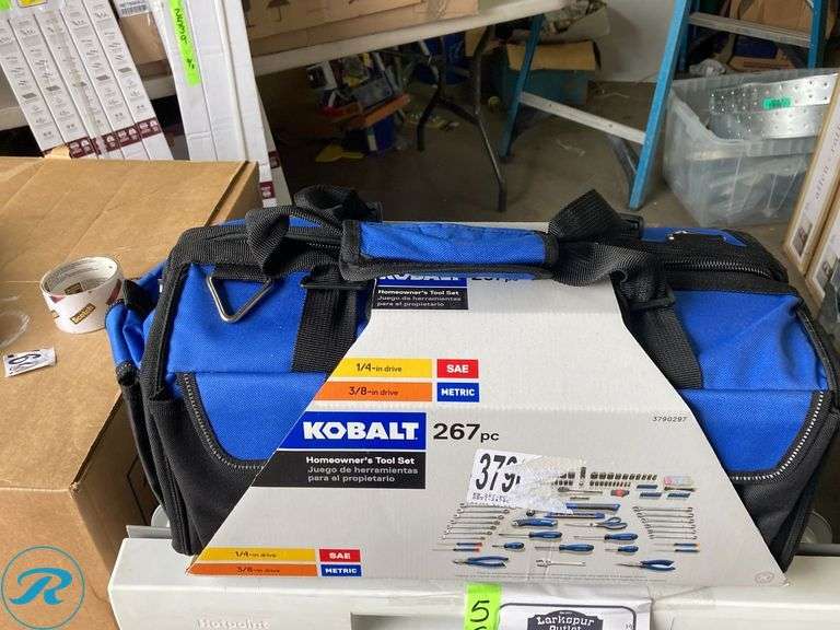 (1) New- Kobalt 267 -Piece Chrome Household Tool Set with Soft Case (total of 1 Tool Set with Case) - Roller Auctions