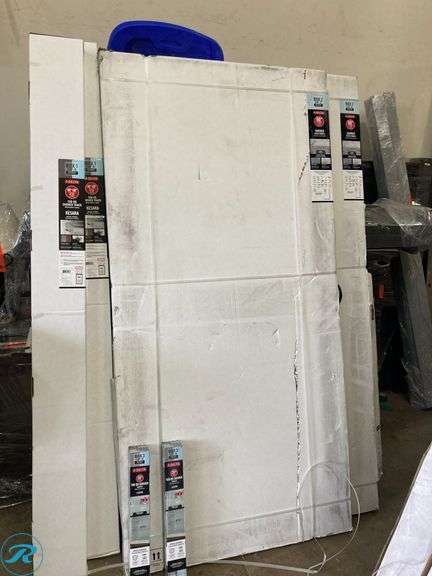 (2) NEW Delta Kesara  Brush Nickel 53-in to 60-in W x 72.99-in H Frameless Clear Glass Sliding soft Close Shower Door. - Roller Auctions