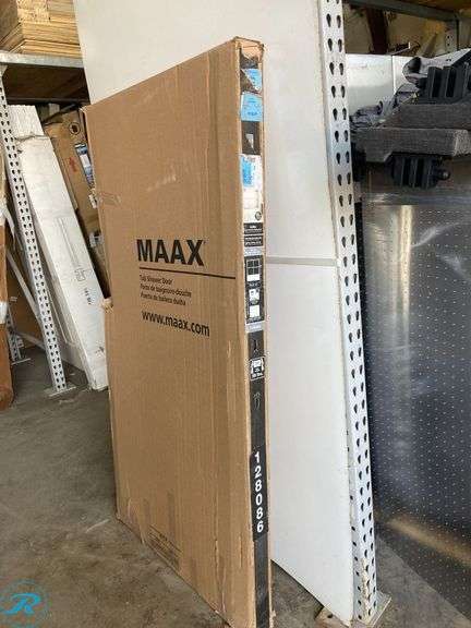 (1) New- MAAX Aura Brushed Nickel 55-in to 59-in W x 57-in H Semi-Frameless Bypass Sliding Bathtub Door (total of 1) - Roller Auctions
