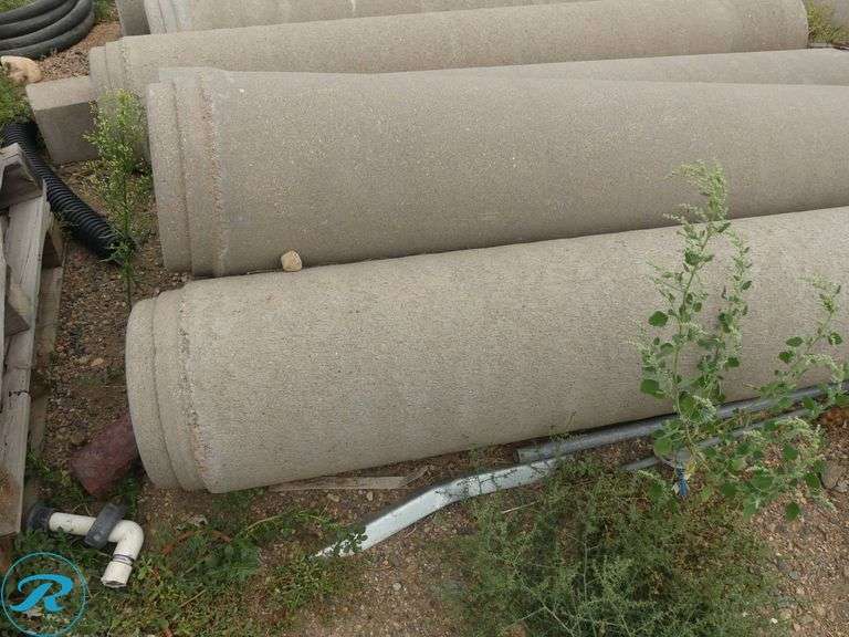 (9) Concrete Pipes, 8′ x 12″ - Roller Auctions