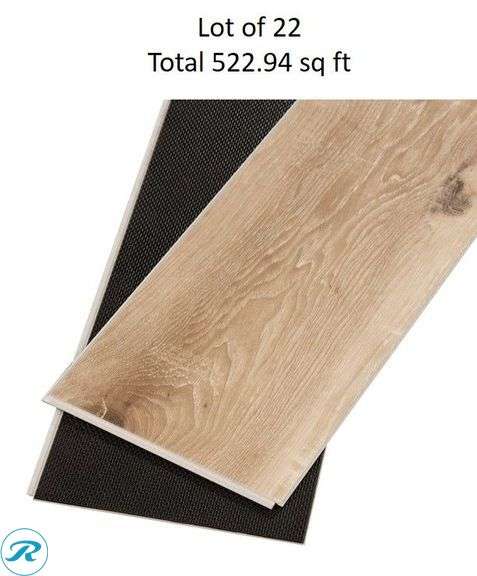 (22) New- CALI Aqua Tough Premium Seaboard Oak 22-mil x 7-3/32-in W x 48-in L Waterproof Luxury Vinyl Plank Flooring ( 23.77-sq ft Carton ) (total of 522.94 sq ft) - Roller Auctions
