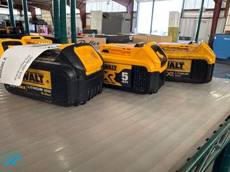 (3) DeWalt 20V Max XR Lithium Ion Batteries