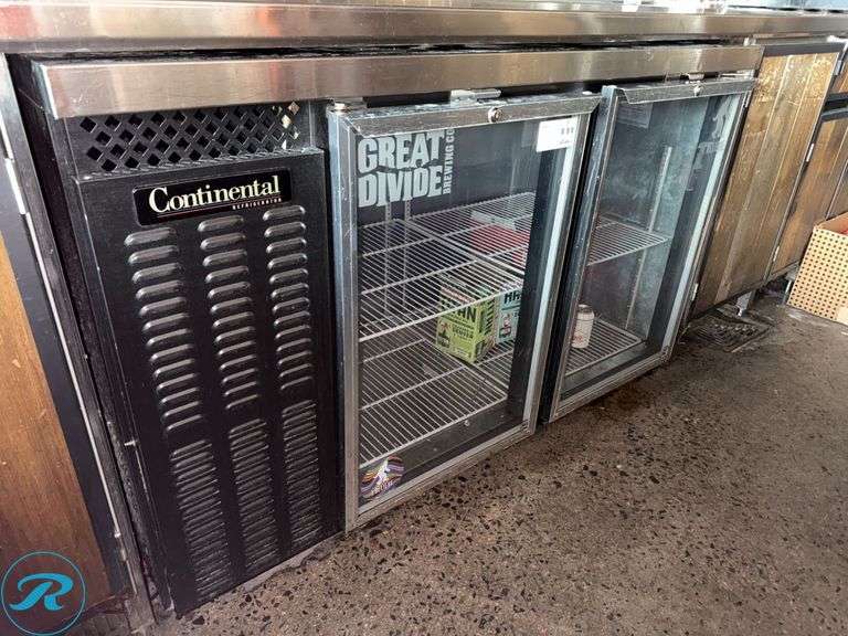 Continental Refrigerator Model BBC59-GD 2-Door Back Bar Display Cooler