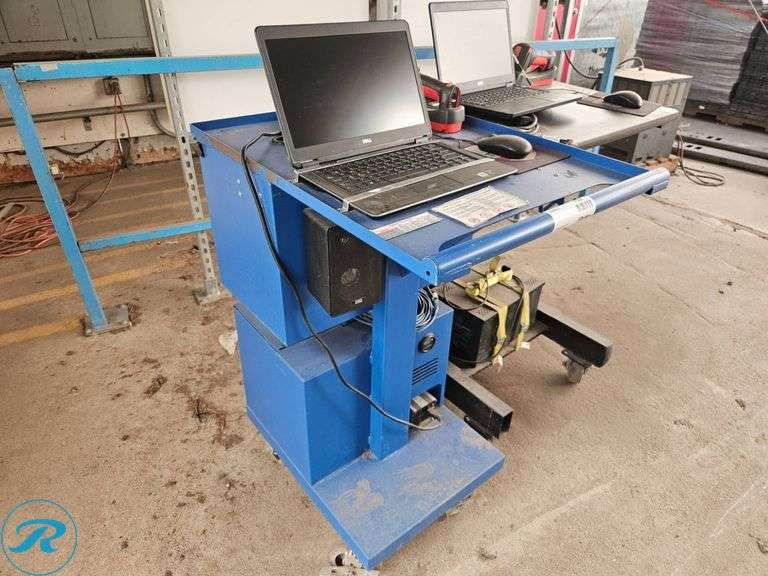 Dual Dell Latitude Laptops with Honeywell Barcode Scanners on Mobile Workstation - Roller Auctions