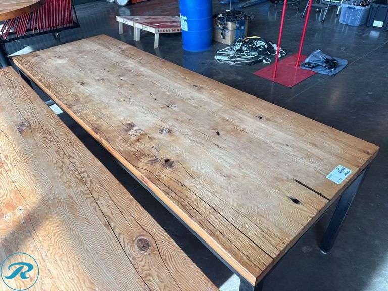 Wood and Metal Dining Table, 32” x 96” - Roller Auctions