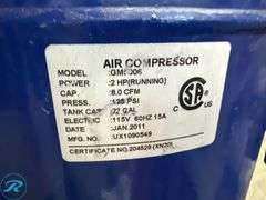 GM Performance Parts GM5006 22-Gallon Air Compressor, 115V, 2HP