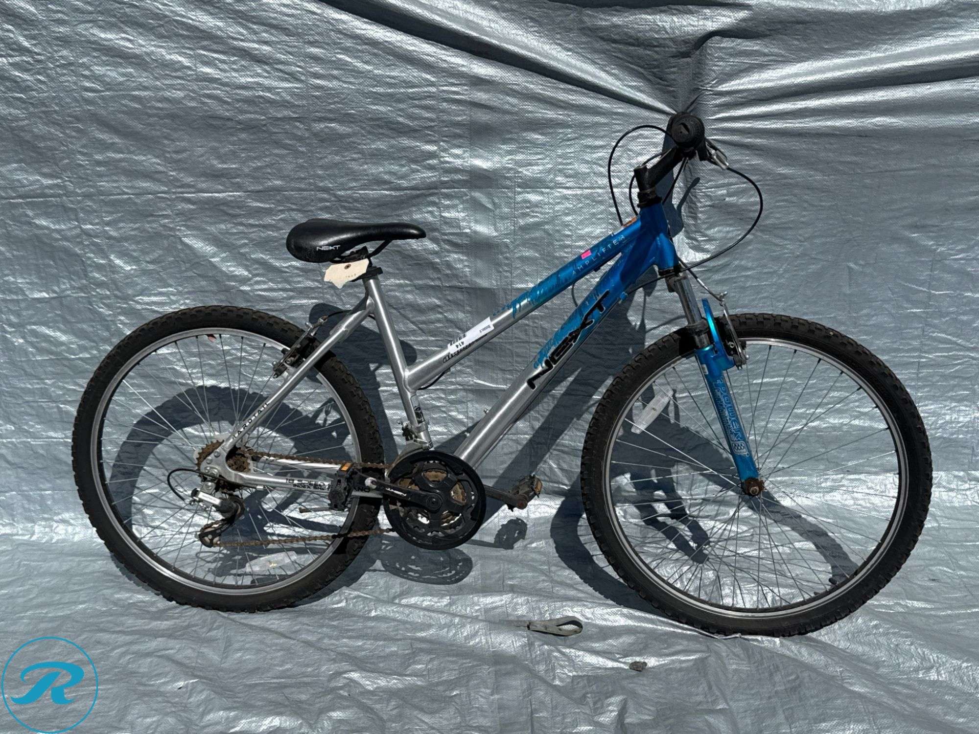 Next Amplifier Hardtail Mountain Bike, 18-Speed, Blue and Silver