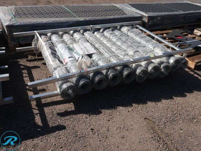 (10) New Rolls of KJ K1230 Hot-Dip Galvanized Field Fence, 4' H x 100' L, 14-Gauge Wire, 1,000-Total Feet - Roller Auctions