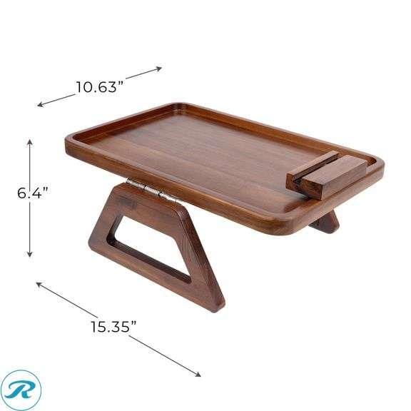 (3) Smart Design Acacia Armrest Tray - New - (1) New/ (2) Like New - Roller Auctions