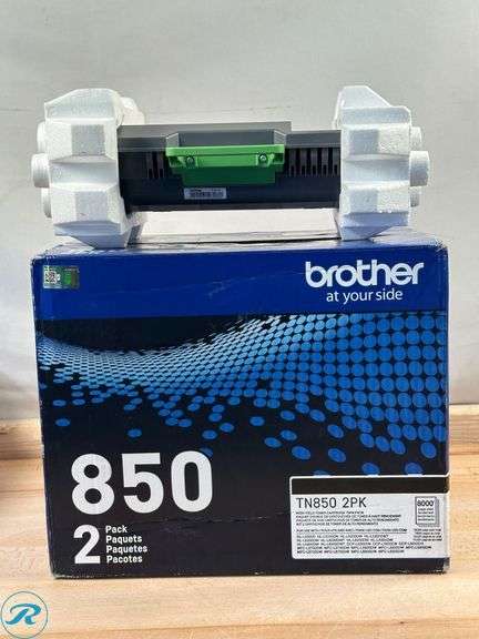 Brother: TN-850 Black High Yield Toner Cartridge, TN-850BK- New/ Open Box; Brother: TN-850 Black High Yield Toner Cartridges, Pack Of 2- (1) New/ (1) Used/ Untested - Roller Auctions