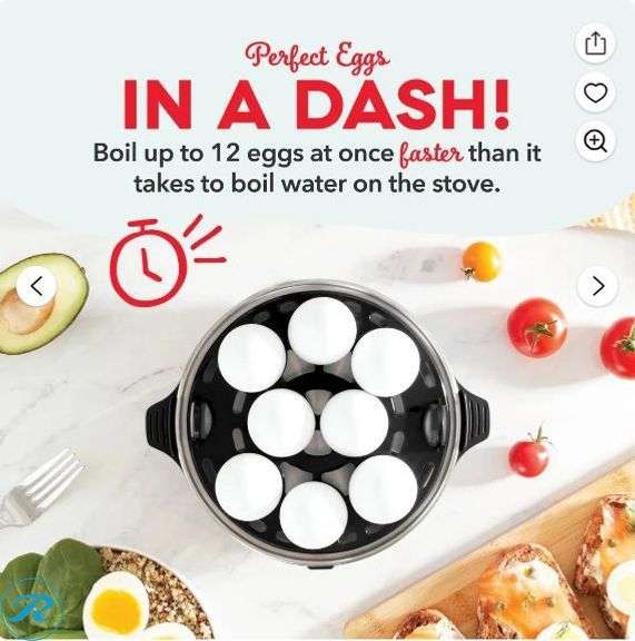 (2) Dash: Ultimate Deluxe Egg Cooker with Egg Bite Trays- New/ No Box - Roller Auctions