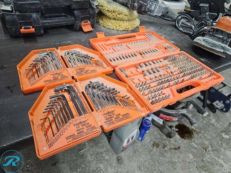 HORUSDY Tool Sets Including Allen Key Sets and Drill Bit Set in Orange Cases