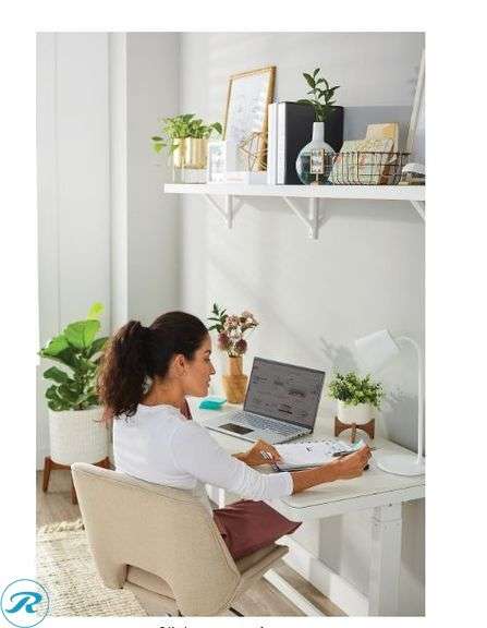 (3) Realspace™:  Kessly LED Desk Lamp With USB Port, 17"H, White- New - Roller Auctions
