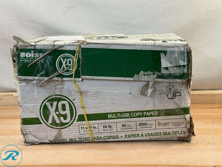 Boise® X-9® Multi-Use Printer & Copy Paper, 5 Reams, White, Ledger (11" x 17"), 2500 Sheets Per Case, 20 Lb, 92 Brightness- New/ Damaged Packaging - Roller Auctions