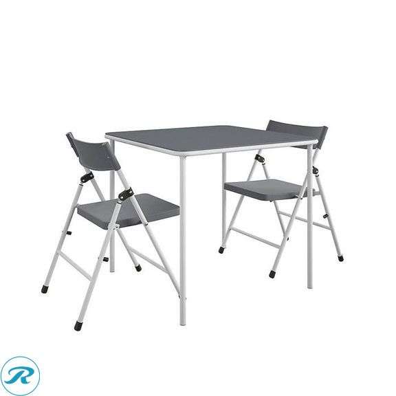 (1) New- Cosco 24-in x 24-in 3 -Piece Indoor Steel Folding kids table and chair set - Roller Auctions