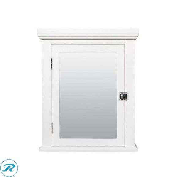 (1) New- Zenna Home 22.38-in x 27.19-in Surface Mount White Mirrored Rectangle Medicine Cabinet