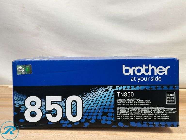 Brother: TN-850 Black High Yield Toner Cartridge, TN-850BK- New/ Open Box; Brother: TN-850 Black High Yield Toner Cartridges, Pack Of 2- (1) New/ (1) Used/ Untested - Roller Auctions
