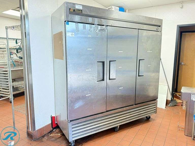 True T-72F Three-Door Reach-In Freezer on Casters