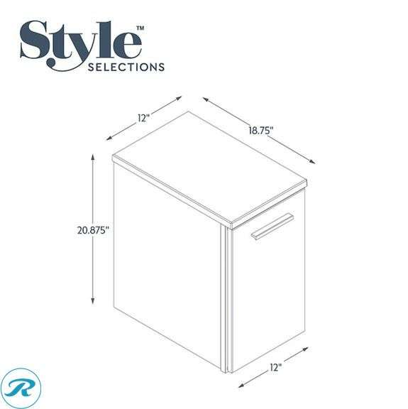(1) New- Style Selections Acadia 12-in White Floating Bathroom Vanity with White Cultured Marble Top - Roller Auctions