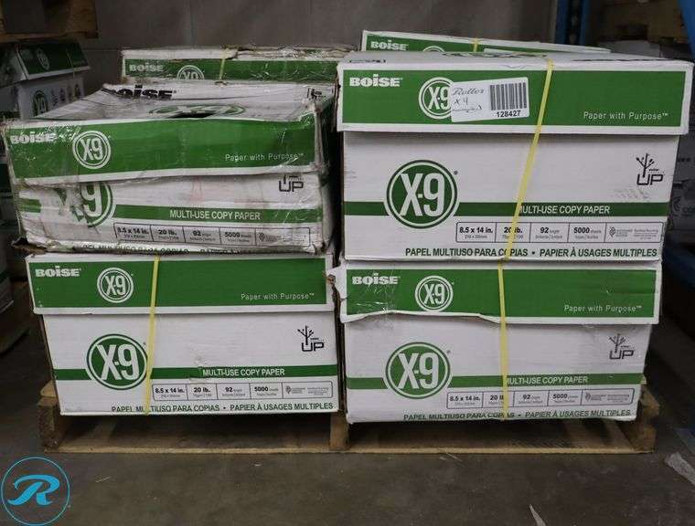 (4) Assorted, Legal Size 5000pc Per Case, 8.5" x 14", 92 Brightness, 20 Pounds - New/Damaged Box/Few Damaged - Roller Auctions