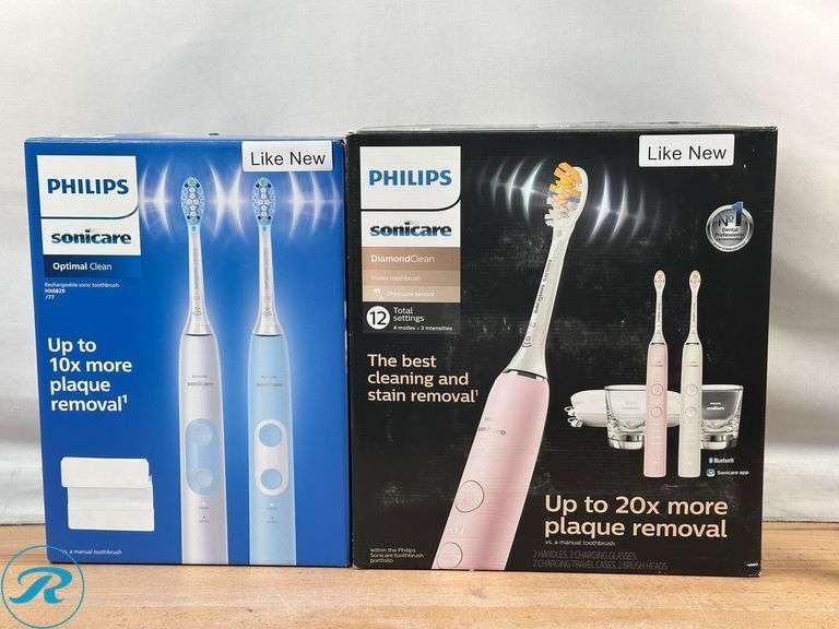 (3) Philips: Sonicare DiamondClean Smart Electric Rechargeable Toothbrush- Like New; Philips: Sonicare Optimal Clean Rechargeable Electric Toothbrush, 2-pack- Like New - Roller Auctions