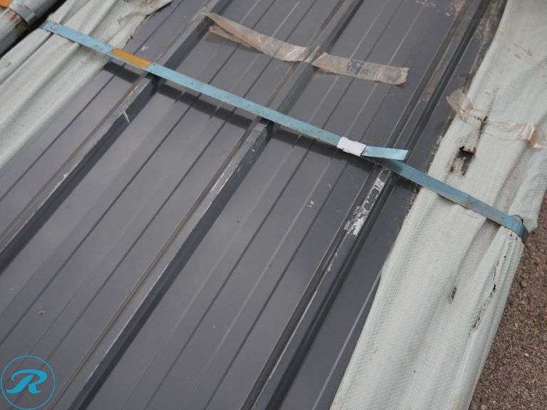 (50) New Sheets SKLP SKL50 Galvalume Steel Siding/Roofing, 12' (Top Panel Damaged) - Roller Auctions