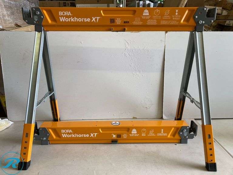 (2) New- BORA Workhorse XT 38-in W x 30-in H Adjustable Steel Saw Horse ( 1350-lb Capacity) - Roller Auctions