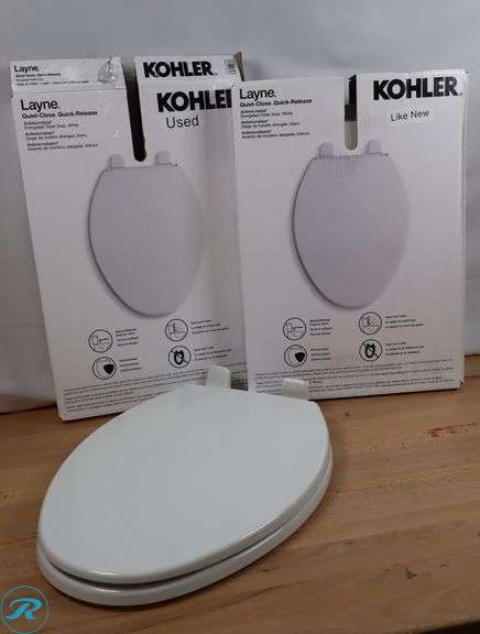 (2) Kohler Layne Quick Release Toilet Seat - Like New - (1) Used