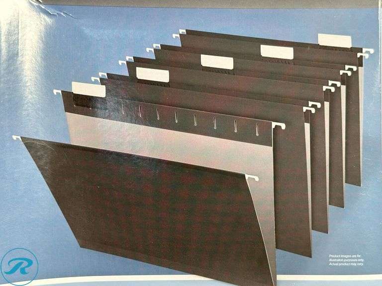 (8) Office Depot® Brand Hanging File Folders, 1/5-Cut, Letter Size, Black, Pack Of 25 Folders- New/ Damaged Boxes - Roller Auctions