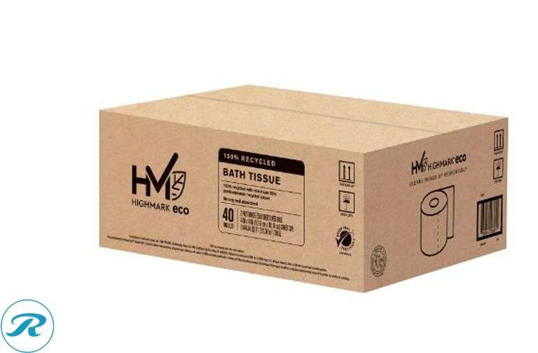 (2) Highmark® ECO 2-Ply Toilet Paper, 100% Recycled, 550 Sheets Per Roll, Case Of 40 Rolls- New/ Damaged Box - Roller Auctions
