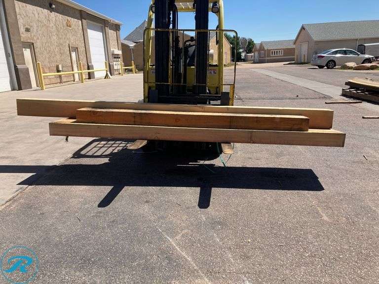 (4) Wood Beams (1) 5.5" x 11.5" x 8ft (1) 8" x 8" x 12ft (2) 5" x 5" x 10ft - Roller Auctions
