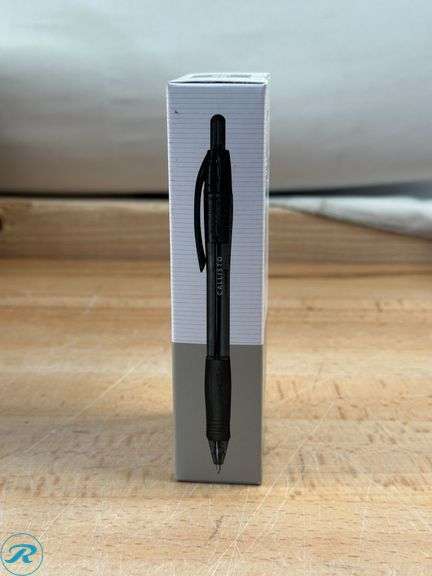 (20) Office Depot® Brand:  Callisto Retractable Gel Ink Pens,Black Ink, 12ct Pens- New - Roller Auctions