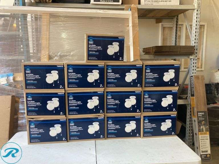 (13) New- Project Source 2 -Light 5.78-in Gloss White Flush Mount Light 2 -Pack - Roller Auctions