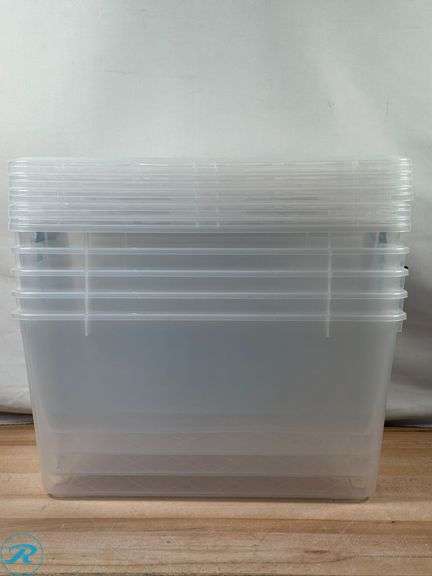 (5) Greenmade: InstaView 45 Quart Multi-Use Storage Container- New; (7) IRIS: 12.9 Quart Buckle Up Storage Bin- New - Roller Auctions