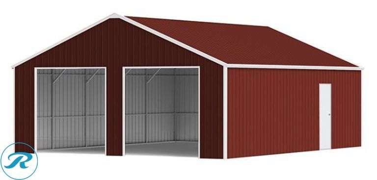 New KJ K3325G Double Garage Metal Shed, 33' x 25' x 14' - Roller Auctions