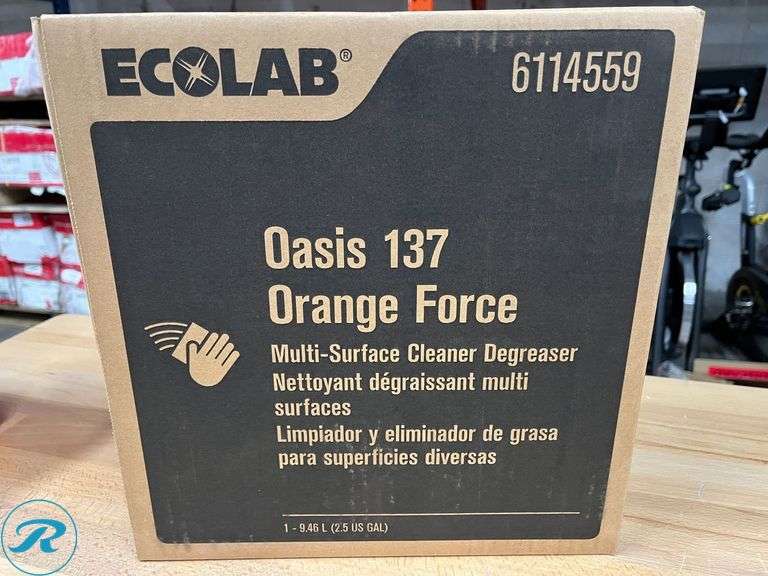 (1) EcoLab Oasis 137 Orange Force Multi-Surface Cleaner/Degreaser, Expired 11/2024 - New - Roller Auctions