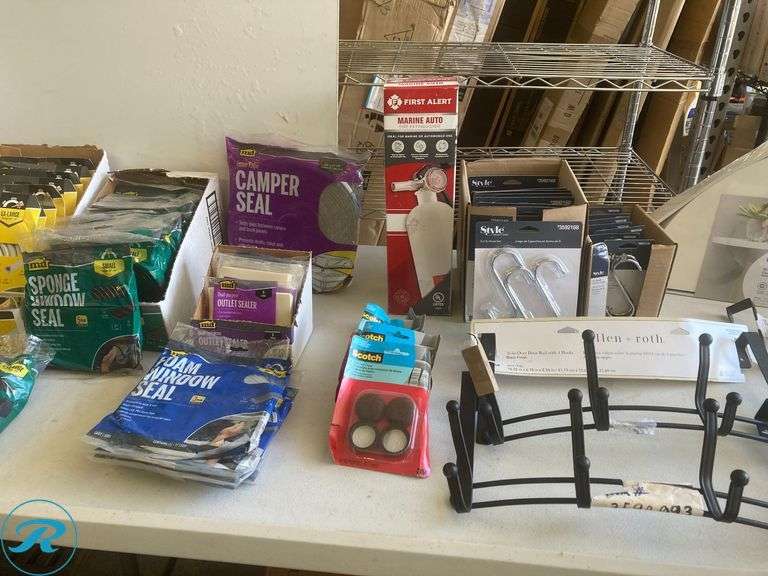 Assorted Home Improvement items (including weatherseals, window seals, air conditioner covers, hooks racks and organizers) - Roller Auctions