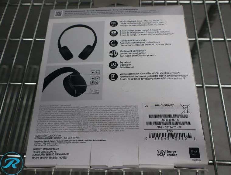 Sony - WH-CH520 Wireless Headphone with Microphone - Black - Like New/Open Box - Roller Auctions