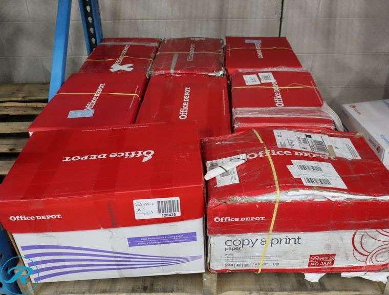 (8) Office Depot Copy Paper 5000pc Per Case, 8.5" x 11", 92 Brightness, 20 Pounds - New/Damaged Box/Few Damaged - Roller Auctions